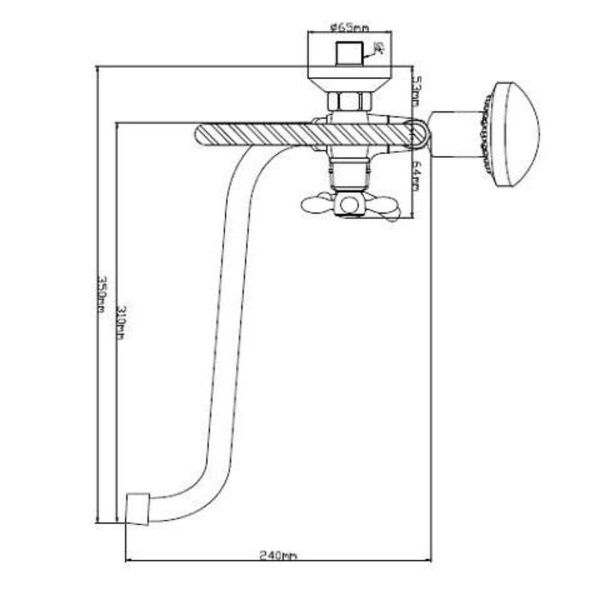 Смеситель  для ванны с душем BOOU BA5318-3-C007-B702 двуручковый Латунь