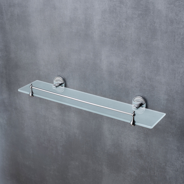 Полка для ванной комнаты стеклянная РМС A8020 прямоугольная с ограничителем