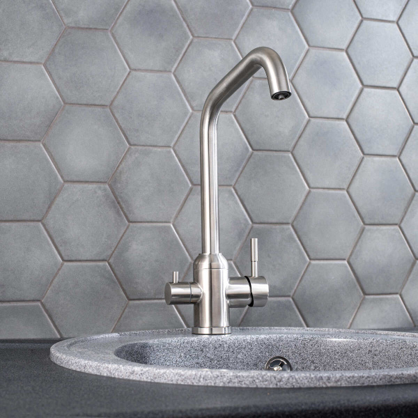 Смеситель для кухни РМС SUS124-017F-015 с фильтром для питьевой воды Нержавеющая сталь