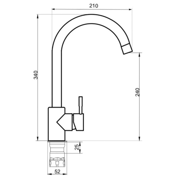 Смеситель для кухни РМС SUS124BLK-017F Нержавеющая сталь Черный