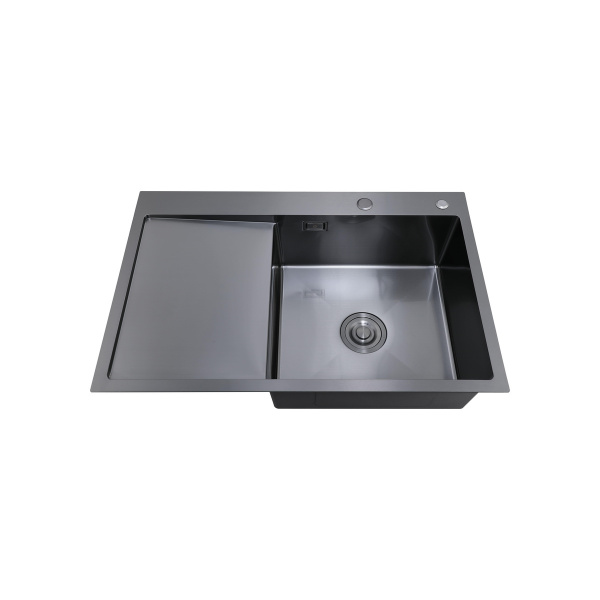 Комплект Мойка для кухни с правым крылом и дозатор РМС MRK-7851BL-R Темный графит