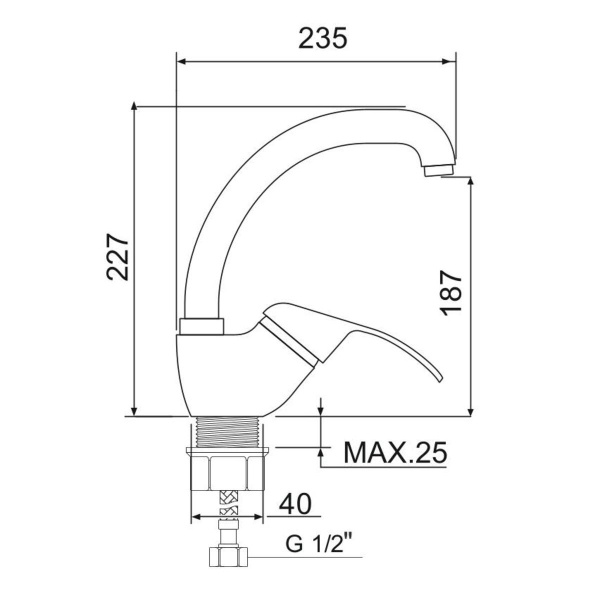 Смеситель для кухни РМС SL128-011F-1 Латунь