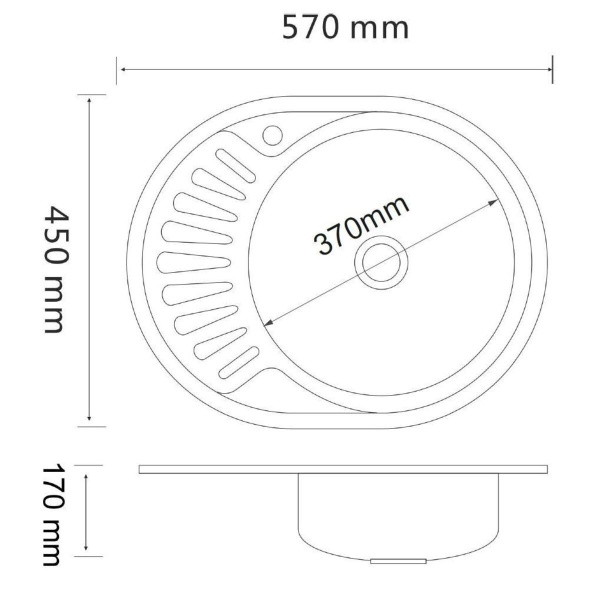 Мойка для кухни РМС MG6-5745OVR Врезная глянцевая