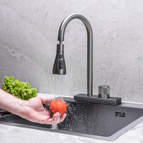 Смеситель для кухни РМС SUS130PVD-017F-2 с PVD покрытием Нержавеющая сталь