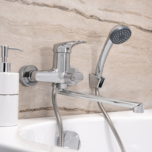 Смеситель для ванны с душем РМС SL55-006E однорычажный Хром