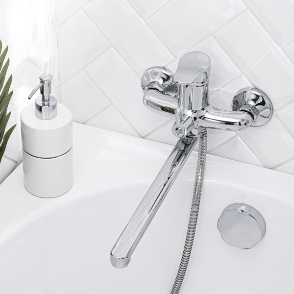 Смеситель для ванной с душем РМС SL86-006E однорычажный Хром