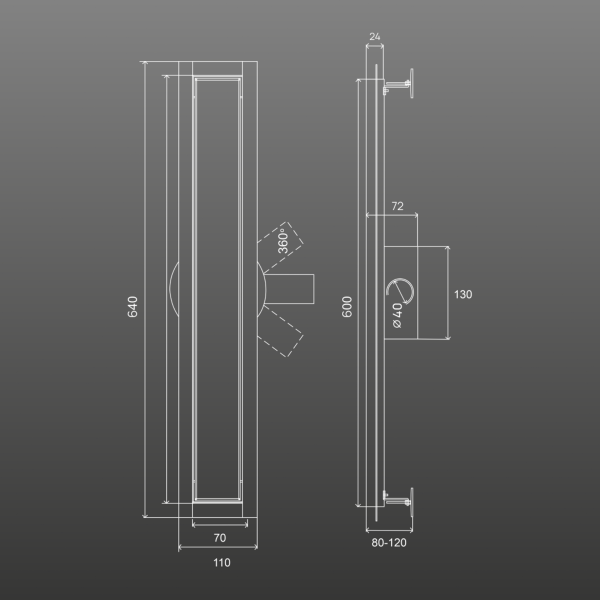 Трап линейный РМС ТЛ02Ч-60х7 