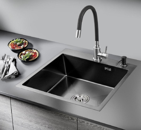MR-5050BL Набор 3 в 1 РМС (кухонная мойка+ корзина раздвижная+ дозатор врезной)