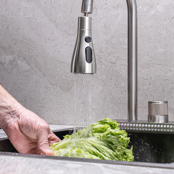 Смеситель для кухни РМС SUS130-017F-2 с переключением Нержавеющая сталь