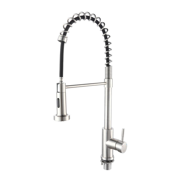 Смеситель для кухни РМС SUS124-016F-2 с вытяжным изливом Нержавеющая сталь