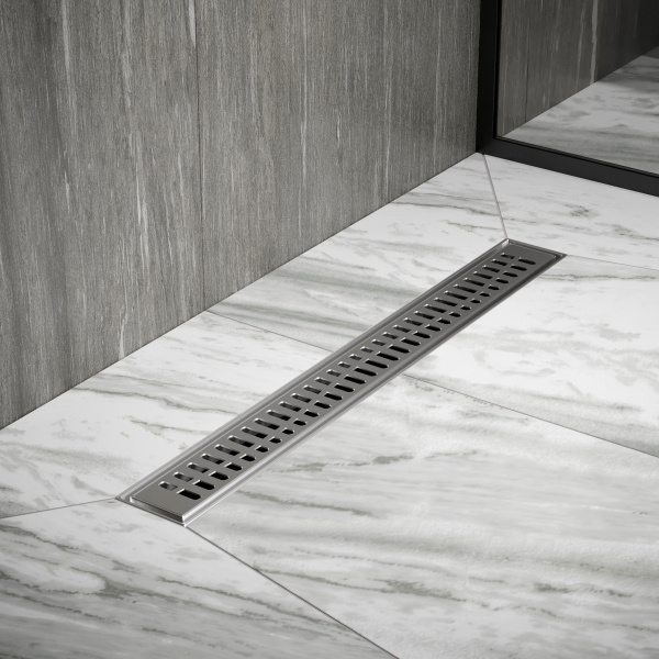 Трап для душа линейный РМС ТЛ03-60х7см Нержавеющая сталь