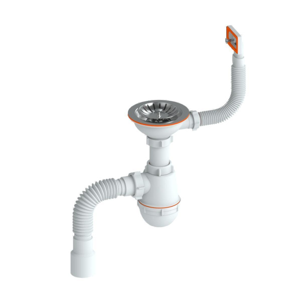 Сифон для мойки с прямоугольным переливом РМС СЕМ-П