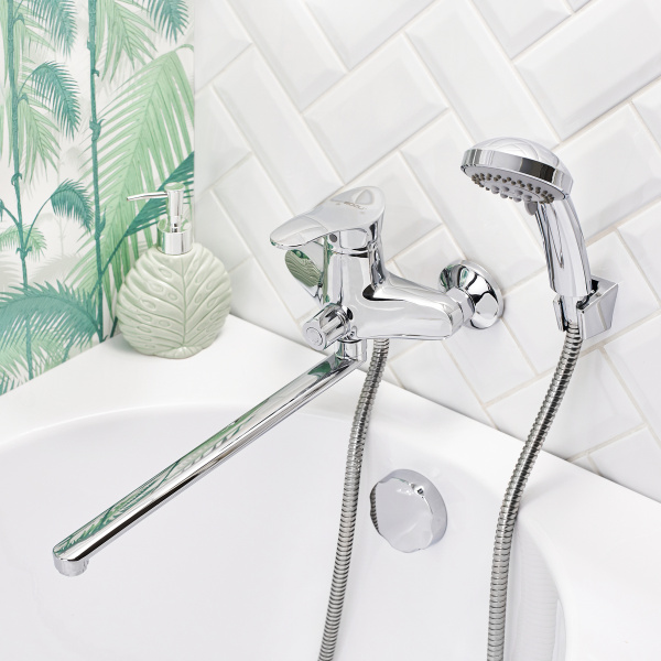 Смеситель  для ванны с душем BOOU B8173-18F универсальный Латунь