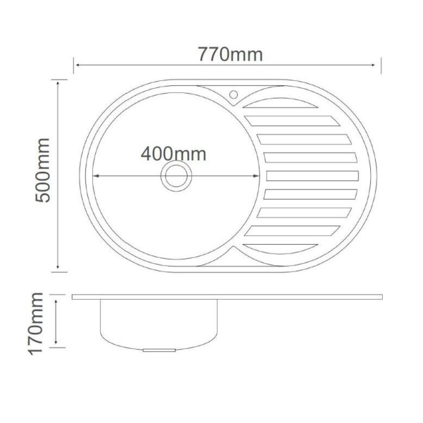 Мойка для кухни РМС MG6-7750OVL Врезная глянцевая