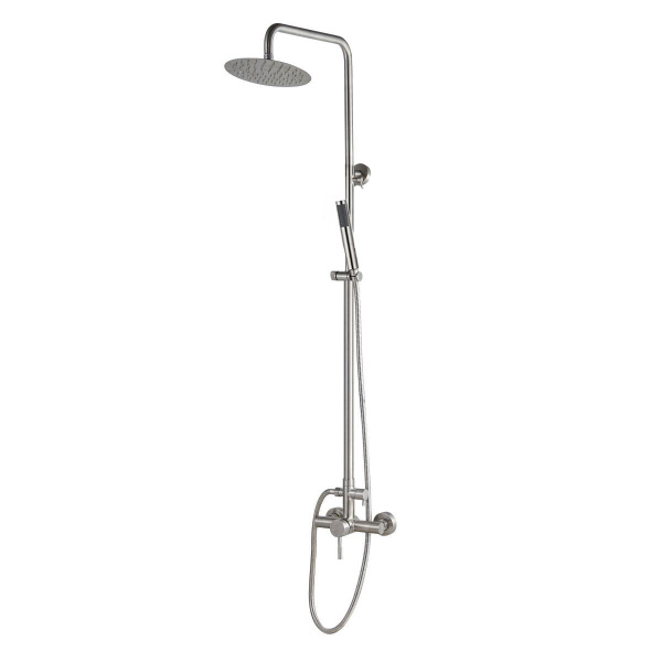 Душевая стойка РМС SUS124-003DK-2 с тропическим душем Нержавеющая сталь