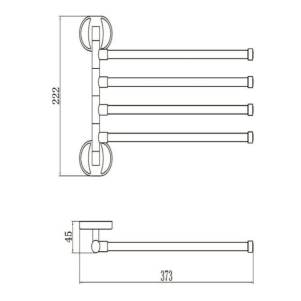 Держатель для полотенца РМС A1026 Поворотный четверной