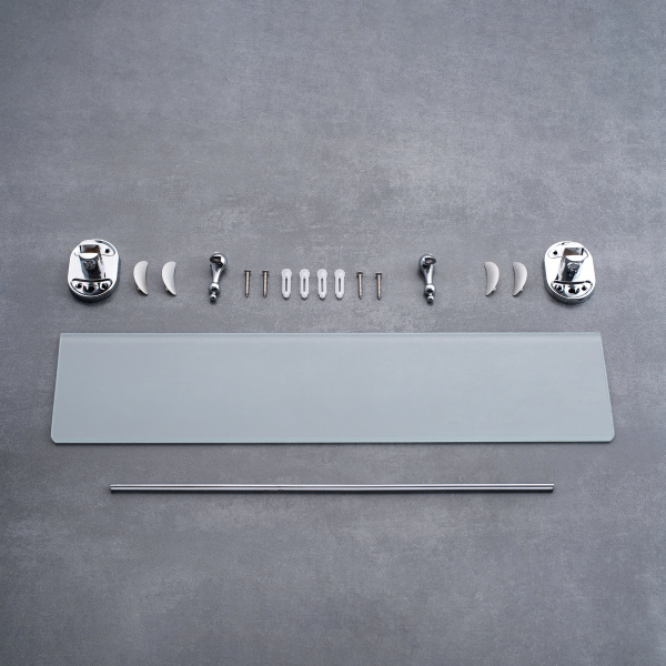 Полка для ванной комнаты стеклянная РМС A8020 прямоугольная с ограничителем