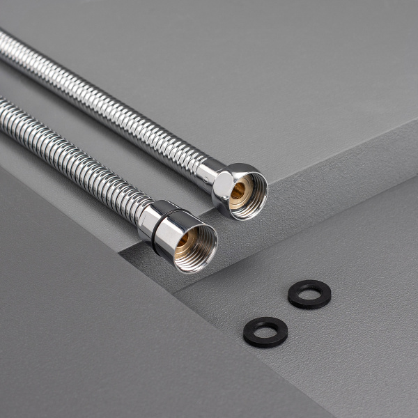 Шланг для душа SH 08 с двойным замком и с мелким шагом плетения растяжной 150 см-190 см Хром