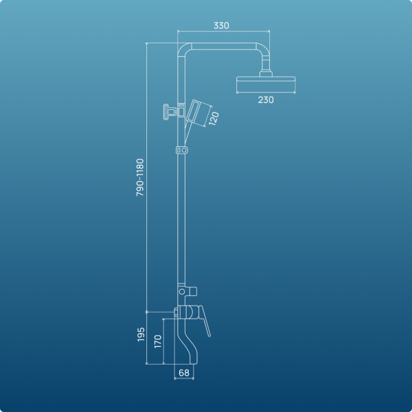 PL7BL-009DK Смеситель для душа из высокопрочного пластика-Черный