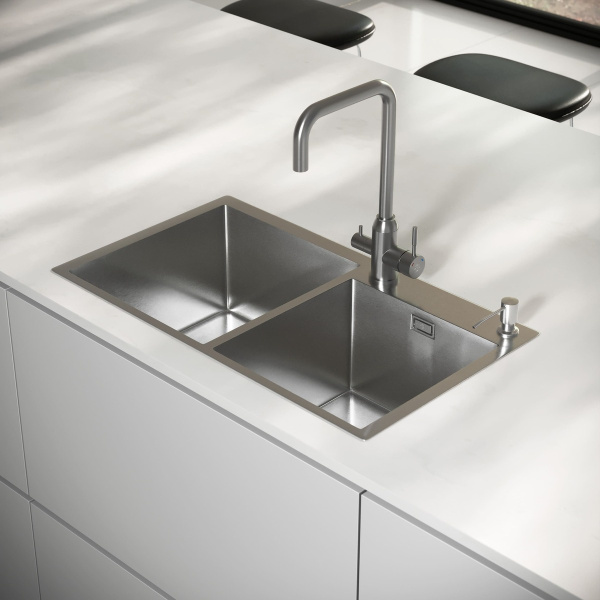 MR-7843 Набор 3 в 1 РМС (кухонная мойка+ корзина раздвижная+ дозатор врезной)