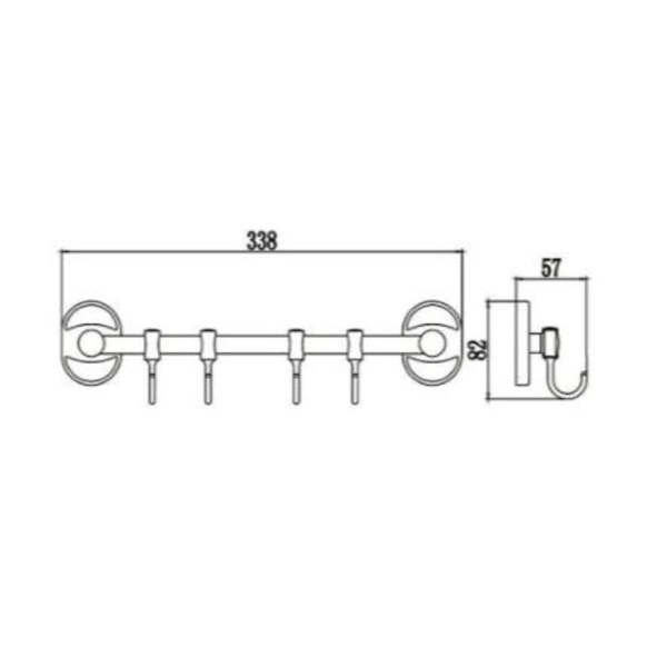Держатель для полотенца РМС A5024 Четыре крючка
