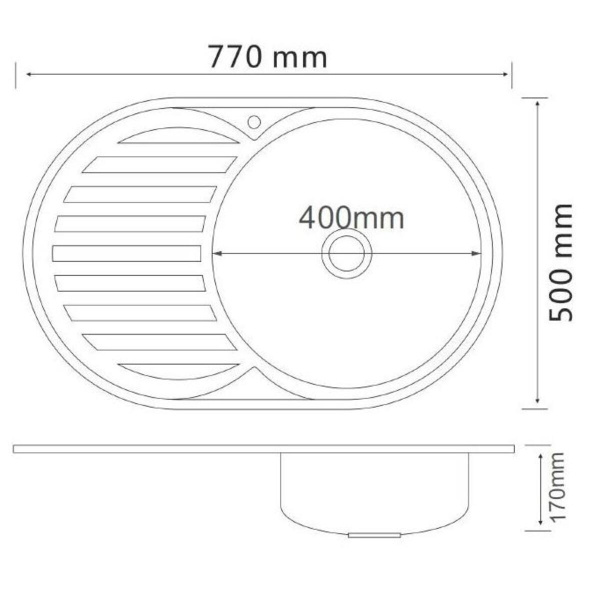 Мойка для кухни РМС MG6-7750OVR Врезная глянцевая