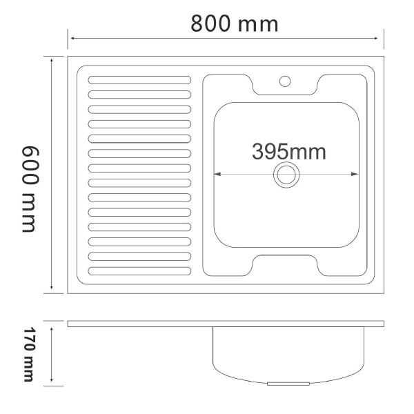 Мойка для кухни РМС MG6-8060R Накладная глянцевая