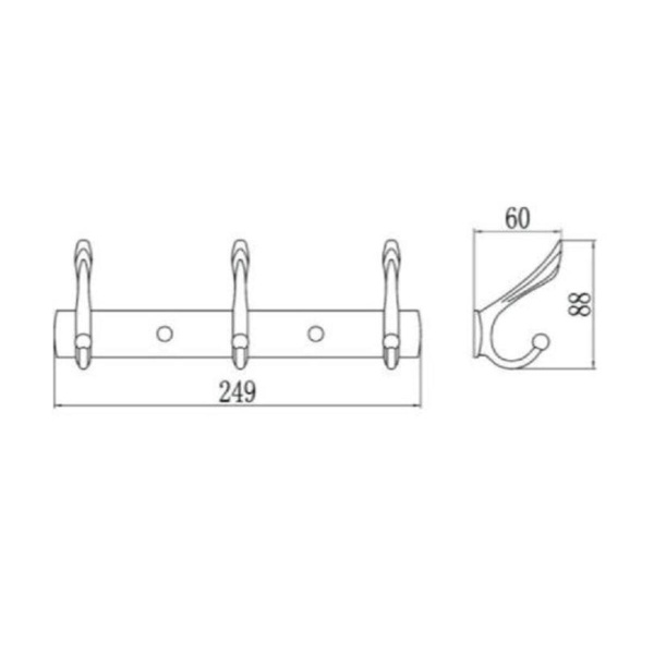 Держатель для полотенца РМС A5027 Три крючка