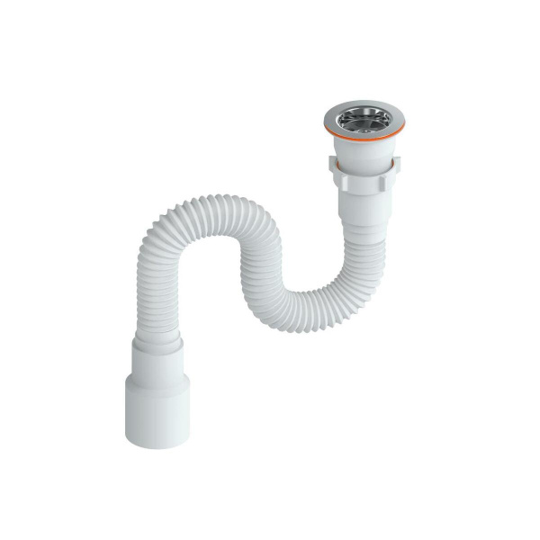 Гофра для раковины РМС СГУ-0,8 универсальная Белая