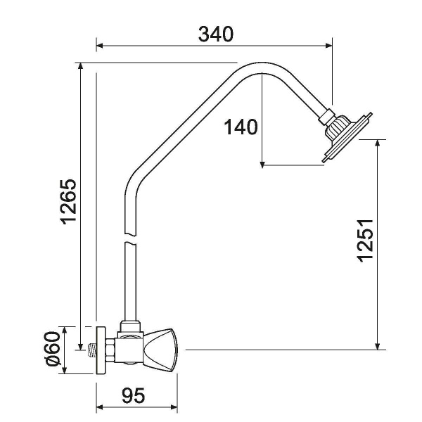 Смеситель для душа РМС SL80-003-9 Хром