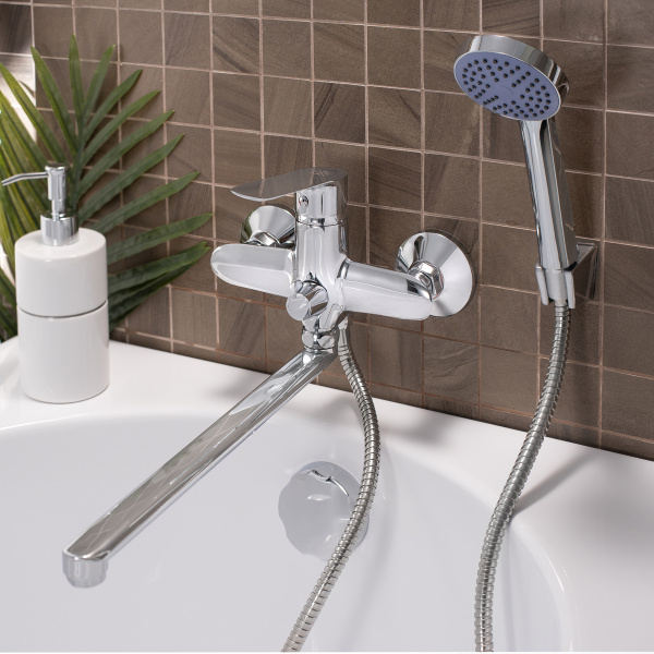 Смеситель для ванны с душем РМС SL133-006E однорычажный Хром