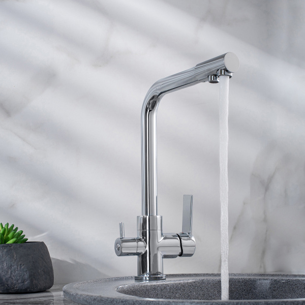 Смеситель для кухни РМС SL130-015F с фильтром для питьевой воды Латунь