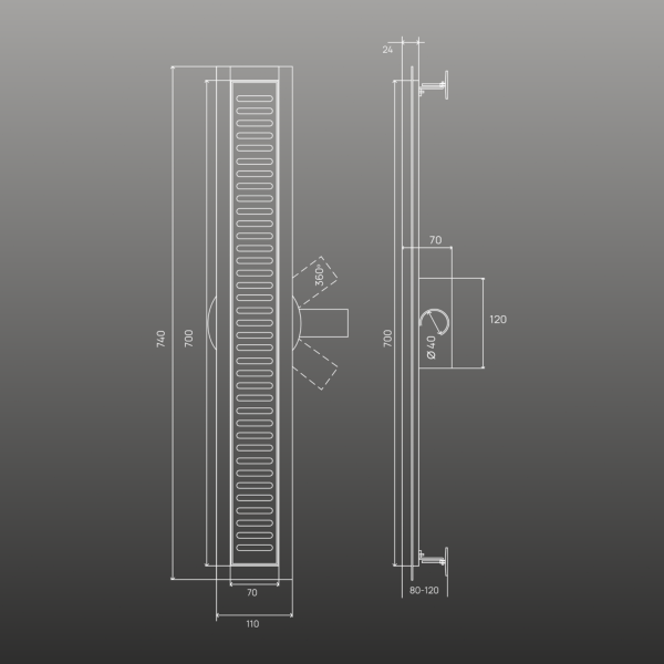 Трап линейный РМС ТЛ03Ч-70х7 