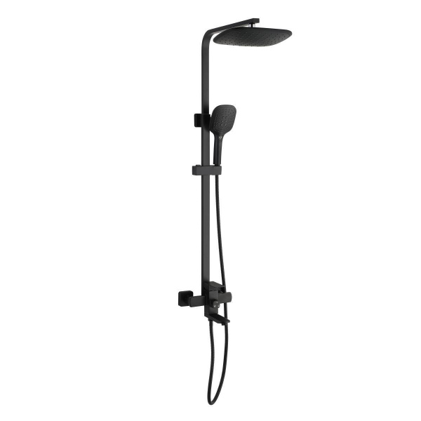 Душевая стойка РМС SUS125BL-009DK с тропическим дуем Нержавеющая сталь Черный