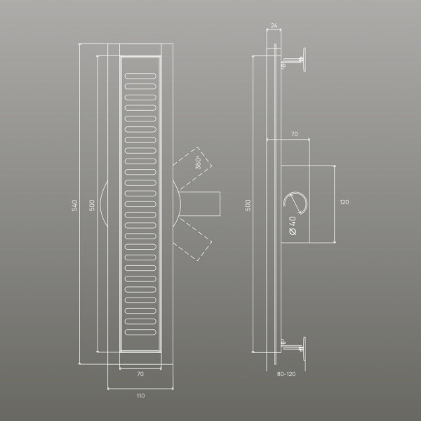 Трап линейный РМС ТЛ03Ч-50х7 