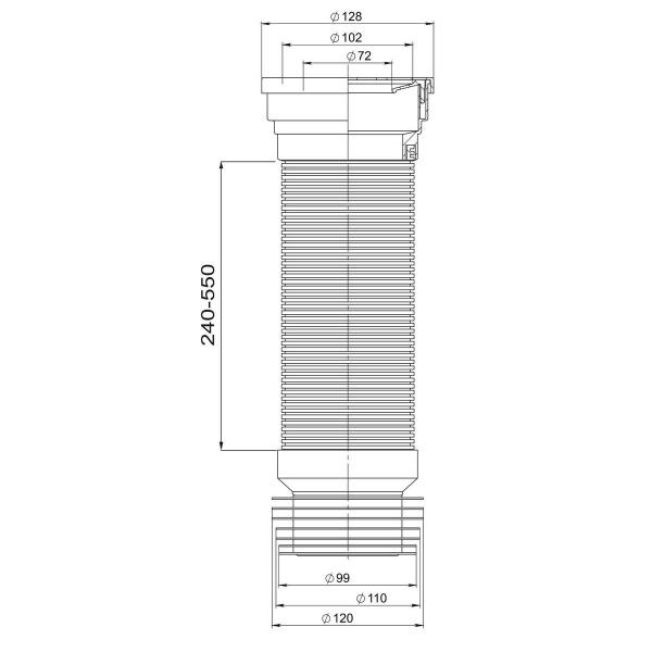 Отвод для унитаза РМС ОУА-0,55 армированный Белый