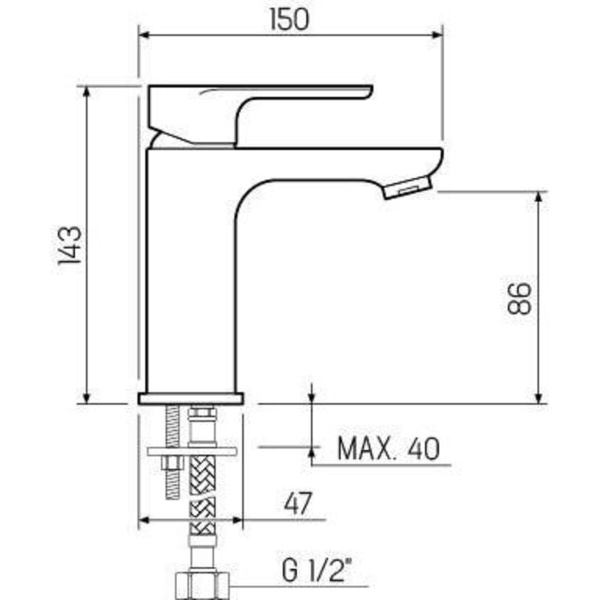 Смеситель для раковины РМС SL133-001F однорычажный Хром