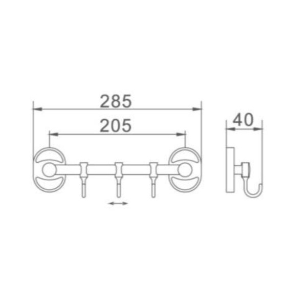 Держатель для полотенца РМС A5023 Три крючка