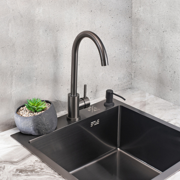 Смеситель для кухни РМС SUS124PVD-017F с PVD покрытием Нержавеющая сталь