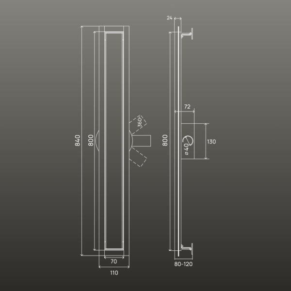 Трап линейный РМС ТЛ02Ч-80х7 