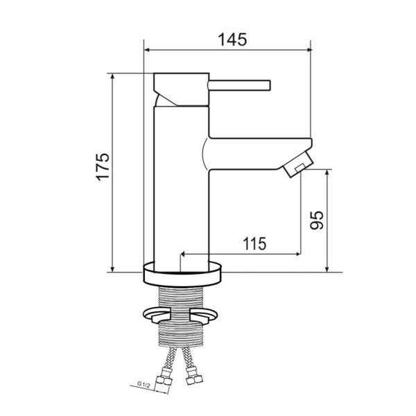 Смеситель для раковины РМС SUS124-001F Нержавеющая сталь