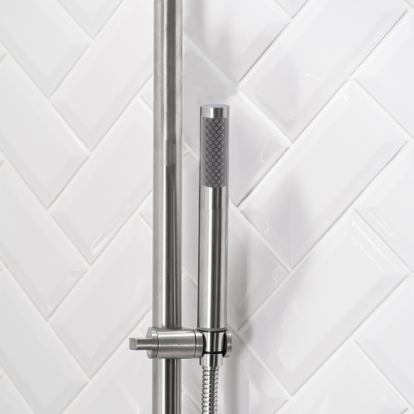 Душевая стойка РМС SUS124-009DK-1 с тропическим душем Нержавеющая сталь