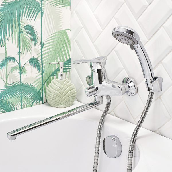 Смеситель  для ванны с душем BOOU B8173-18F универсальный Латунь