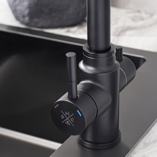 Смеситель для кухни РМС SUS125BL-017F-015 с фильтром для питьевой воды Нержавеющая сталь Черный