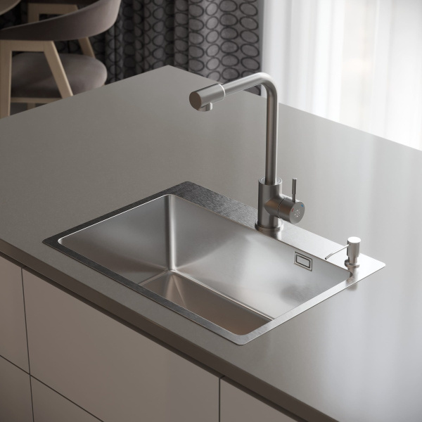 MR-5843 Набор 3 в 1 РМС (кухонная мойка+ корзина раздвижная+ дозатор врезной)