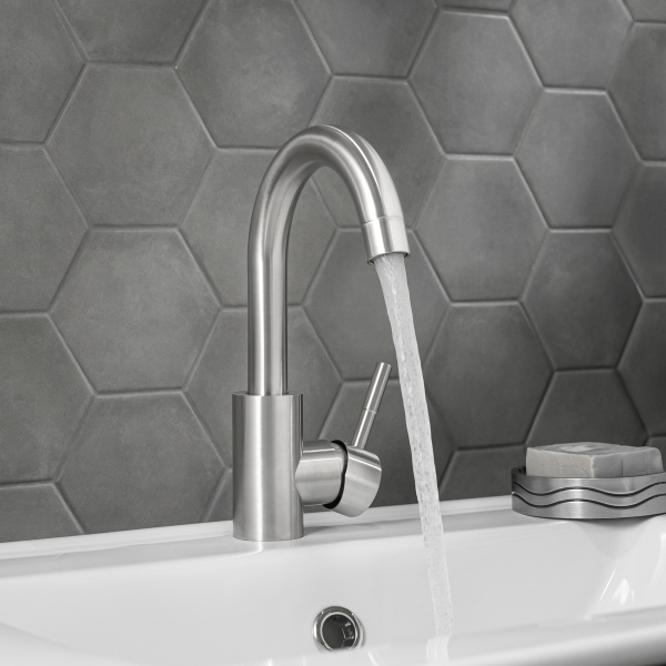 Смеситель для раковины РМС SUS124-001F-1 Нержавеющая сталь