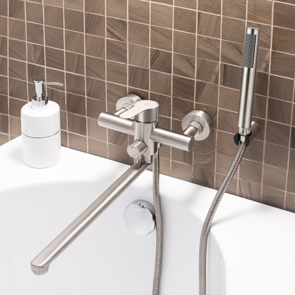 Смеситель для ванны с душем РМС SUS124-006EP Нержавеющая сталь