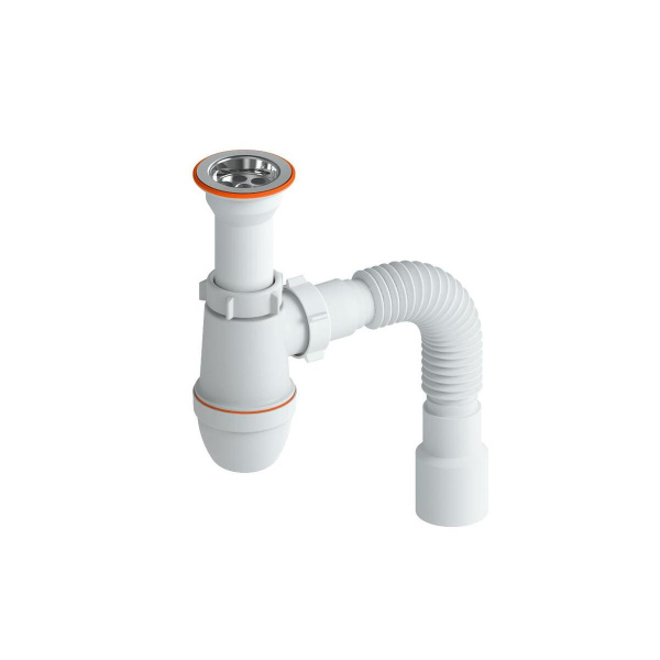 Сифон для раковины литой РМС СУ-01 Белый