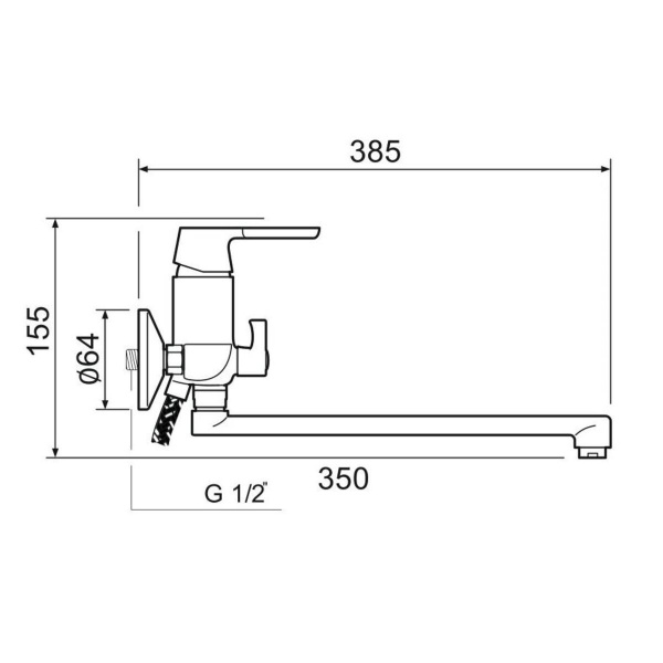 Смеситель  для ванны с душем РМС SL123-006E Хром
