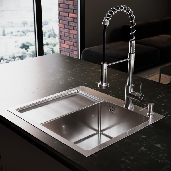 MRK-5851R Набор 2 в 1 РМС /кухонная мойка с левым крылом + дозатор